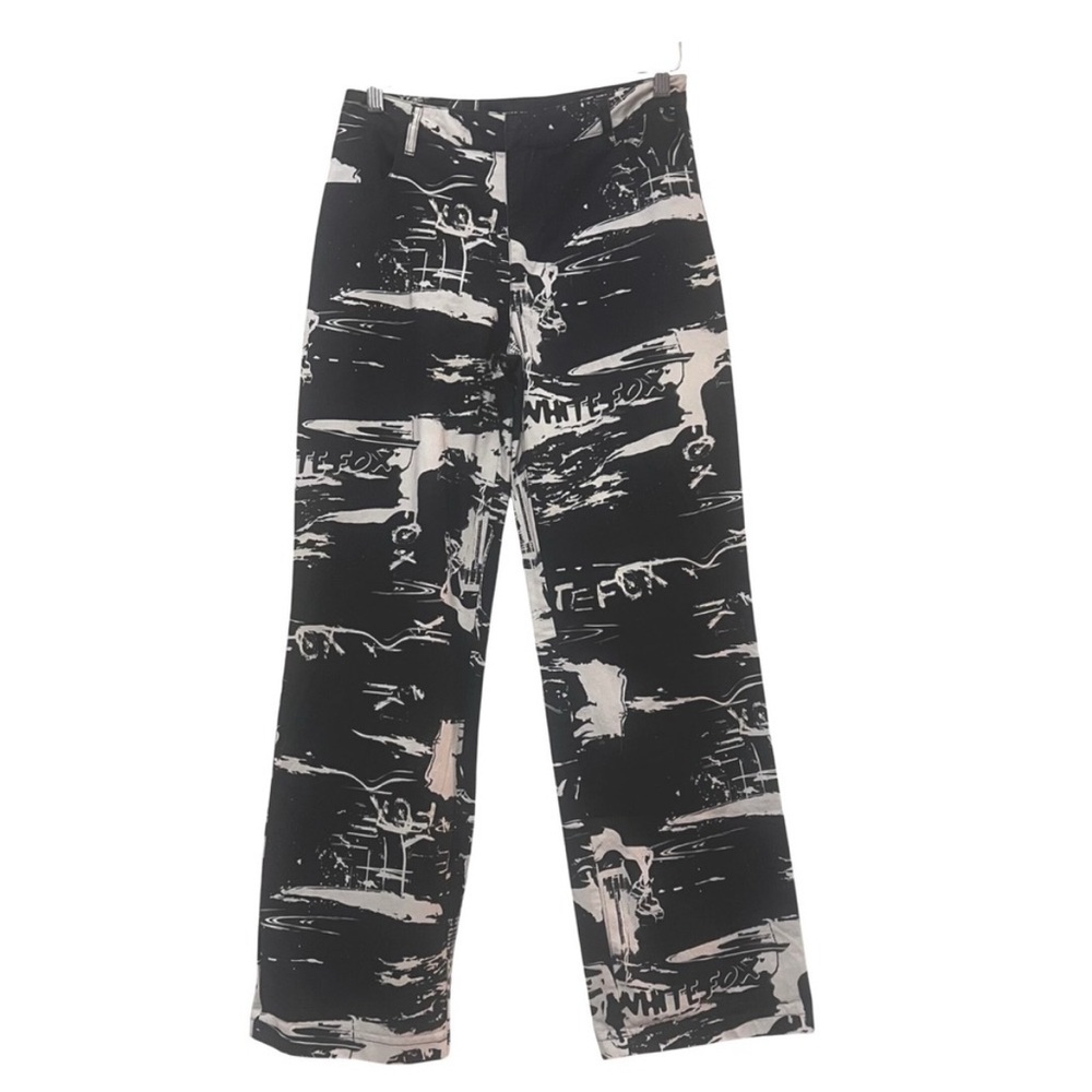 White Fox Boutique Black and White Graphic Pants